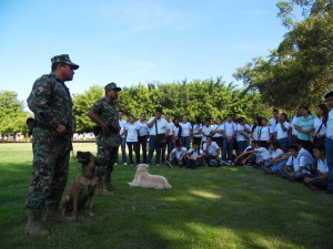 Demostración de búsqueda de narcóticos por elementos caninos de la VI Región Naval